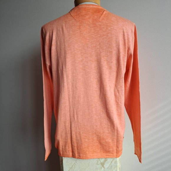 NWT Men's Gionfriddo 100% Cotton Italian Crew Neck Orange Shirt Sweater Size L - Picture 3 of 9